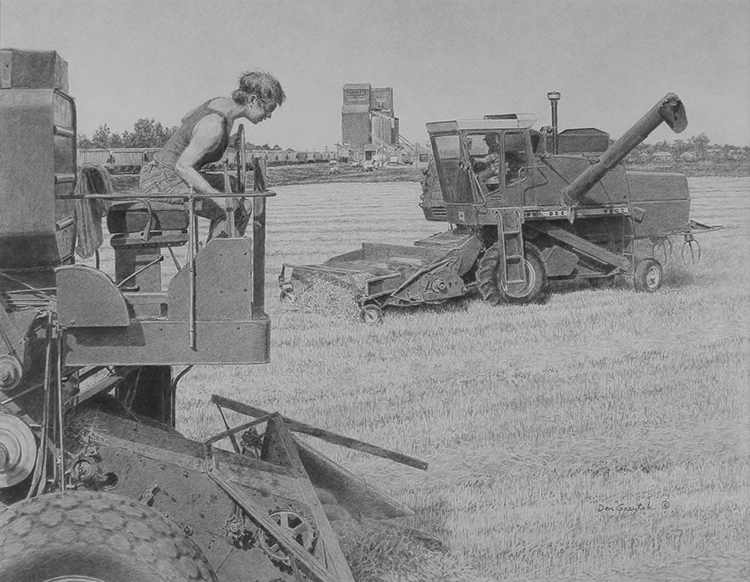 Girl on Combine